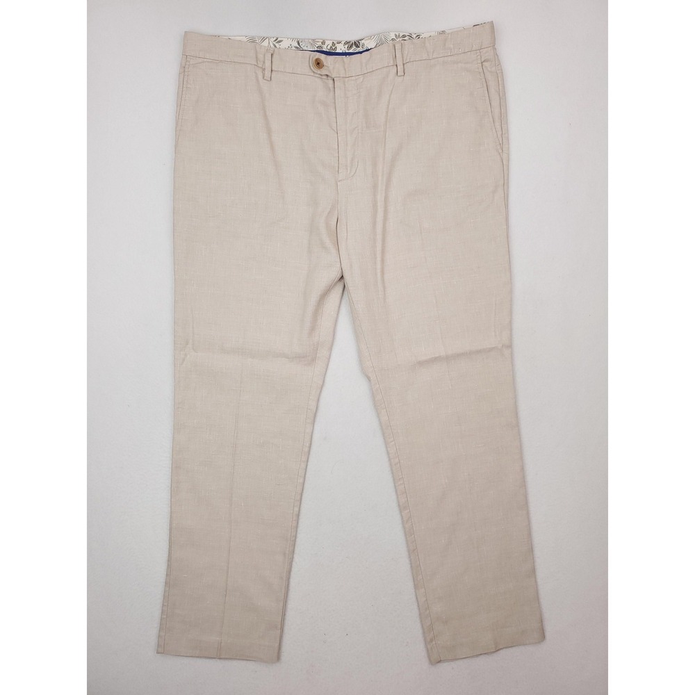 Tommy Bahama Pants Mens 42x32 Beige Linen Blend Chino Dress Casual Summer